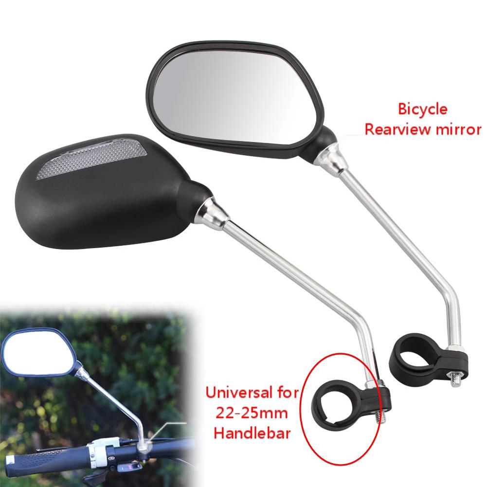Kolip 1 Pair Bicycle Rearview Mirror Degree Adjustable Riding Convex Reflective Safety Glass Rear View Mirrors