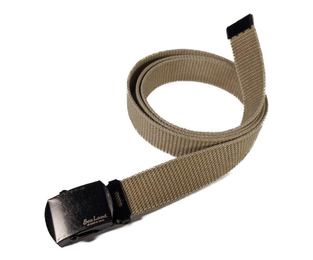 Stonewashed GI Belt Made with Cotton Obi Woven In Size Up To Width Made In Japan [SeaLand] (Gacha Belt) Kurashiki. 130cm 32mm. (Beige)