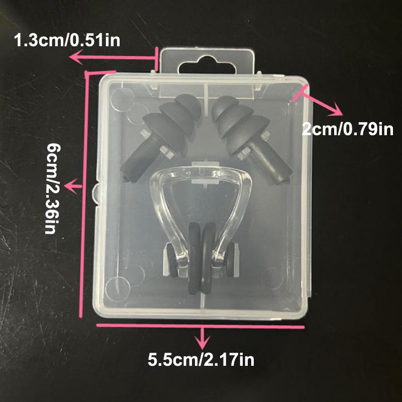 1 Set Waterproof Soft Silicone Swimming Earplugs Nose Clip Swimming Ear & Nose Protector For Adult Children