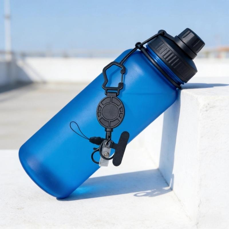 Retractable Keychain Carabiner Badges Holder Telescoping Phone Strap Safety Tether for Hiking Outdoor Activity