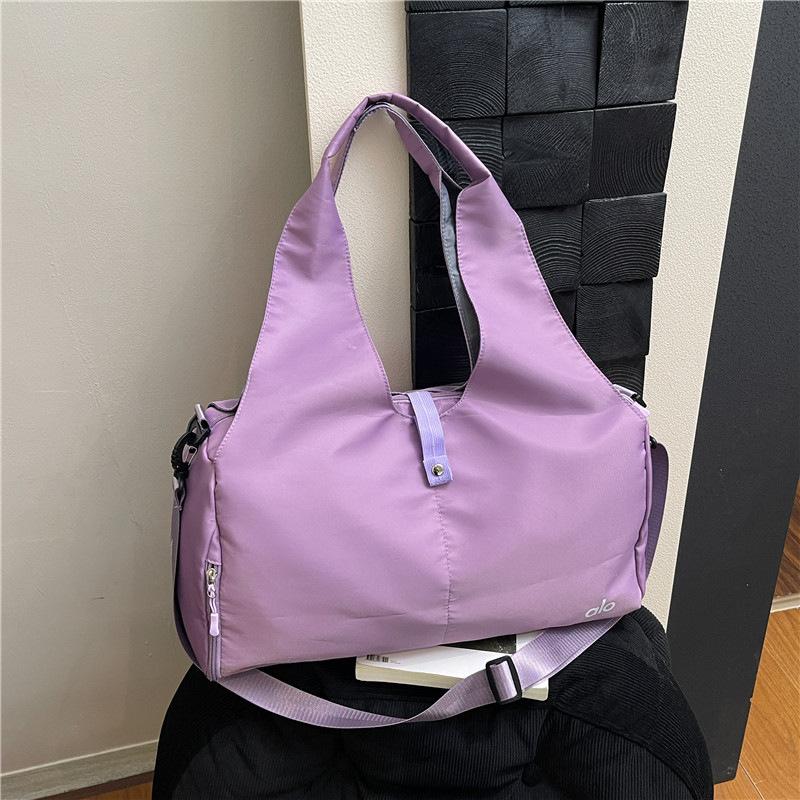 Alo Portable Yoga Bag Multifunctional Nylon Travel Bag Large Capacity Luggage Bag Solid Color Sports Fitness Bag