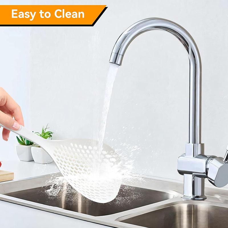 Plastikowe łyżki cedzakowe, odporne na wysokie temperatury, z długim uchwytem, łyżka cedzakowa, cedzak do makaronu, chochla kuchenna do smażenia i gotowania