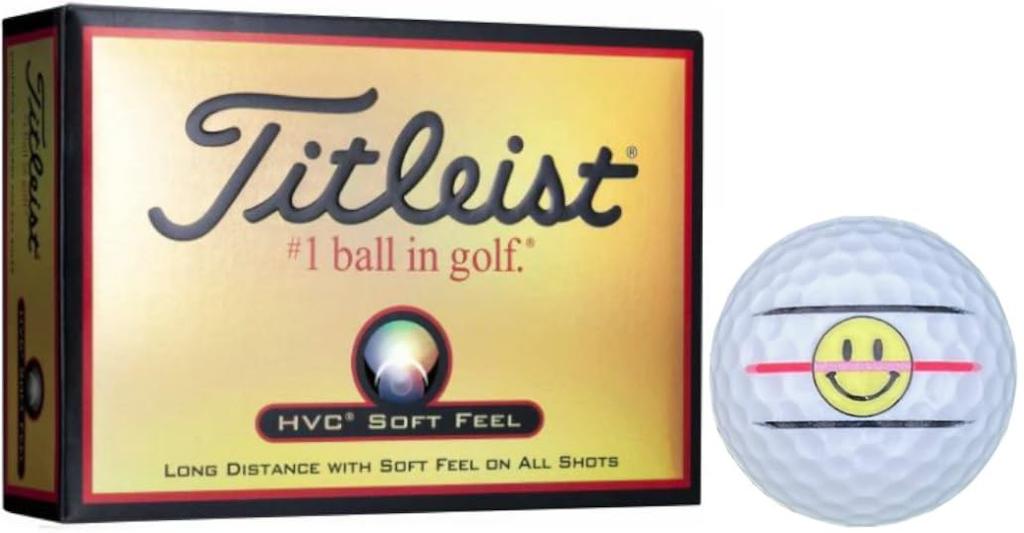 Golf Ball HVC SOFT FEEL Lined 1 [Hapiraki_Golf Line] (White Dozen_Nico-chan)