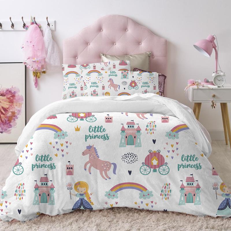 Three-Piece Cartoon Microfiber Children'S Ballet Girl Bedding Set