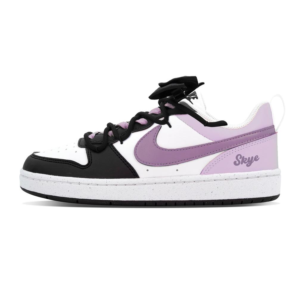 Nike Court Borough DEER Love Blank Abrasion Resistant Low Top Skateboard Shoes Women's Black Pink Purple DV5456-131(Team84-S-BOX)