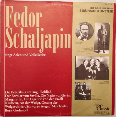 LP Record FEODOR CHALIAPIN  Fedor Schaljapin Singt Arien Und Ru TC9036 Top Classic 1968 Germany Classical Used