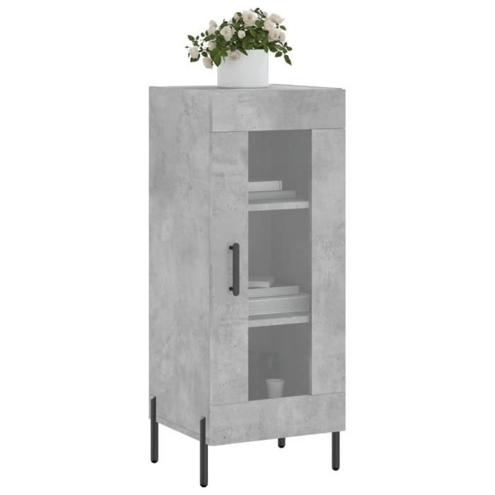 VidaXL Buffet Gris béton 34,5x34x90 cm Bois d'ingénierie 828808