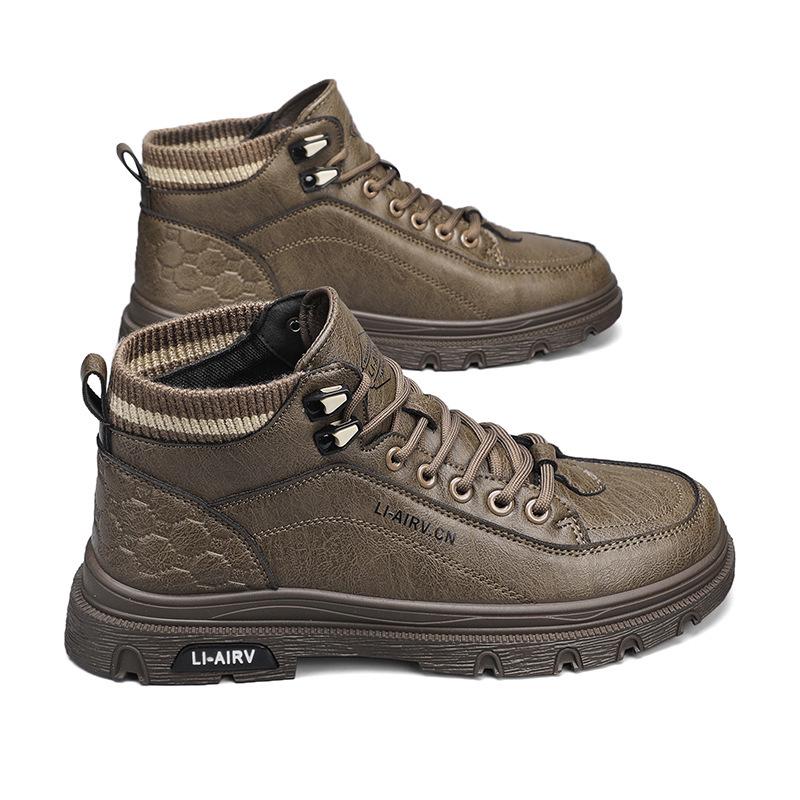 

Men s High-Top Leather Retro Martin Boots - New Autumn 2023 Sports Casual Outdoor Motorcycle Work Shoes 41