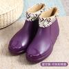 New fashionable low-top short rain boots rain shoes non-slip water shoes waterproof women's thermal velvet rubber shoes