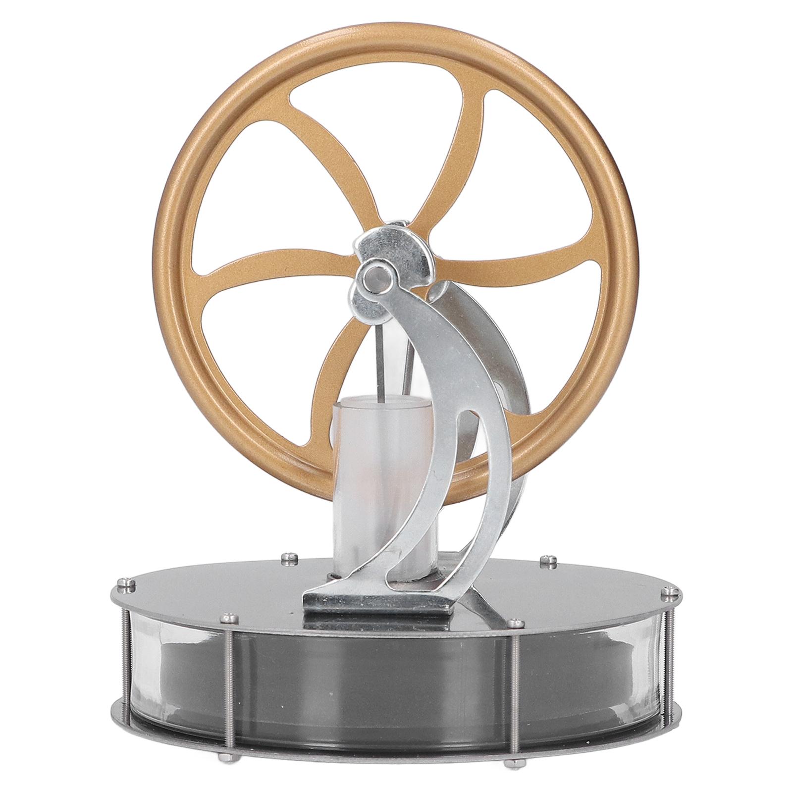 

Низкотемпературный двигатель Стирлинга Модель DIY Интересный Маховик из сплава цинка и нержавеющей стали Золото