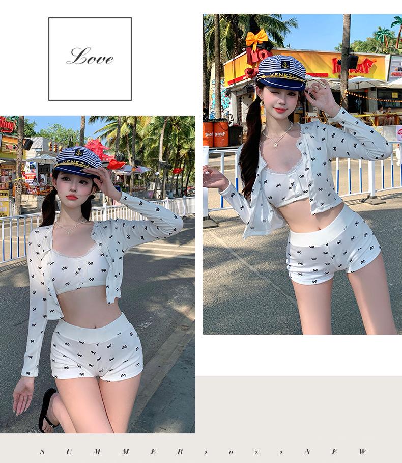 Pure Desire High-End 3-Piece Slimming Bikini Set: Conservative Cover-Up Swimwear for Small Chests