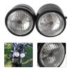 Universal Motorcycle 8.5in Iron Front Double Twin Round Headlight Lamp(Double Black and White)