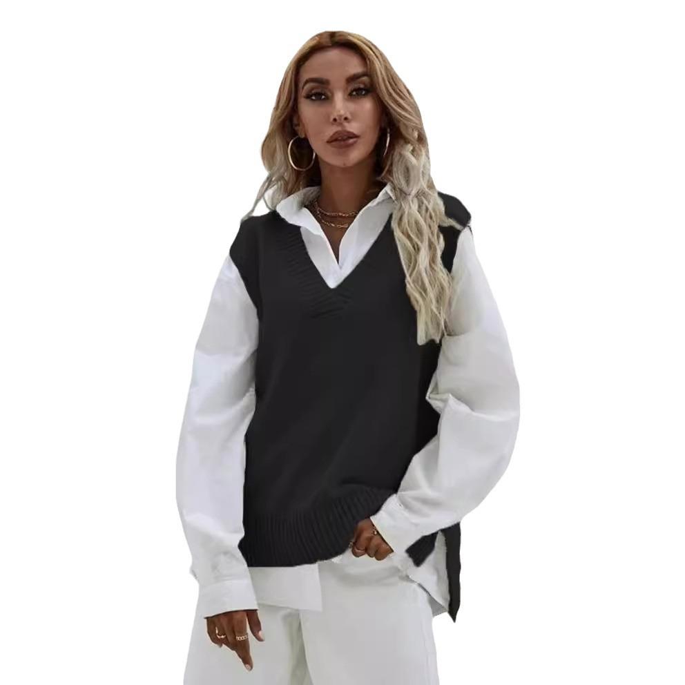 2025 Women's Slim Fit V-Neck Sleeveless Knitwear Waistcoat