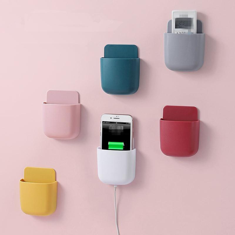 Wall Mount Storage Box for Remote, Phone Charger, and Accessories Modern Simple Design, Multi-Purpose Holder
