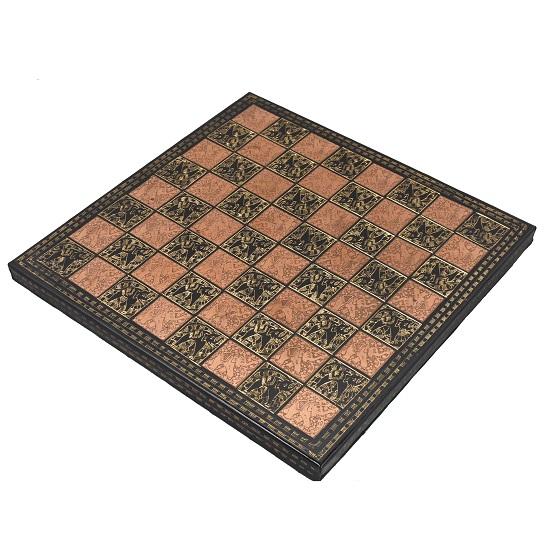 Luxury Brass and Metal Chess Set French Staunton Copper Black 30.48cm