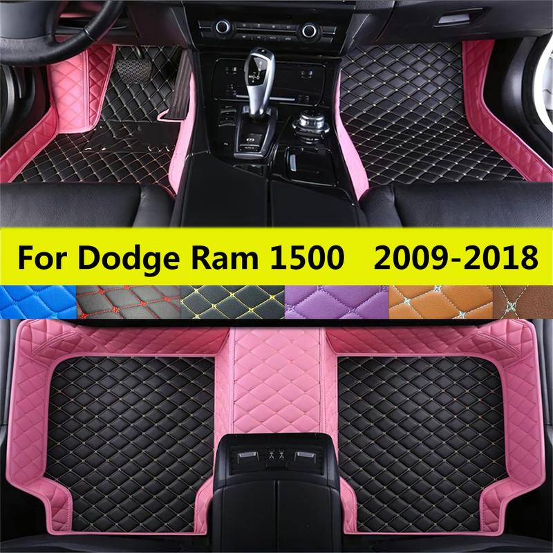 Pickup Floor Mats Fit For Dodge Ram 1500 Crew Cab 2009 2010 2011 2012 2013 2014 2015 2016 2017 2018 Car Leather Foot Pads Carpet
