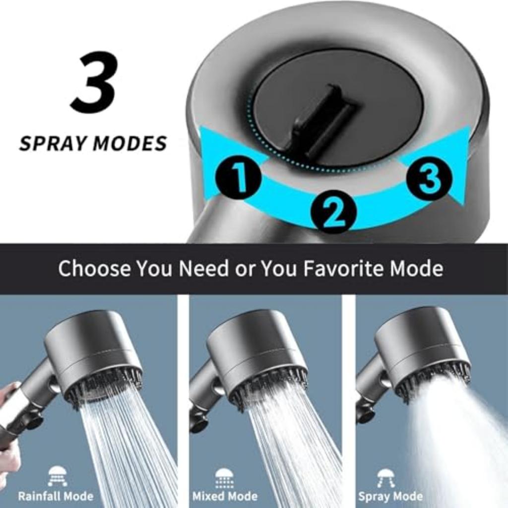 Ion Drop Filter Shower Head, Equipped With Hose/bracket, Adjustable Filter Shower Head, 5 Replacement Filter Cartridges