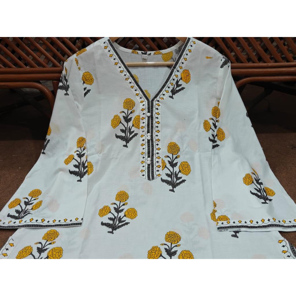 Hand Block Printed Women's Kurti Pant Set Paksiatni Designer Ethnic Kurta Set