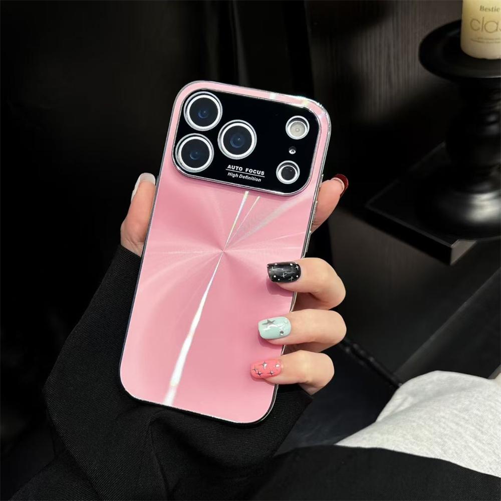 Laser Aurora CD Pattern Matte Case For iPhone 17 16 15 14 13 12 11 Pro Max Plus Soft Bumper Shockproof Armor Hard Cover