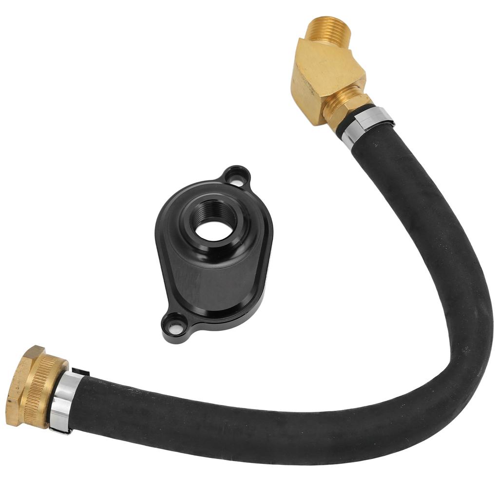 Zestaw do płukania chłodnicy oleju z anodowanym aluminiowym adapterem Zamiennik dla Ford Powerstroke 6.0L 2003‑2010