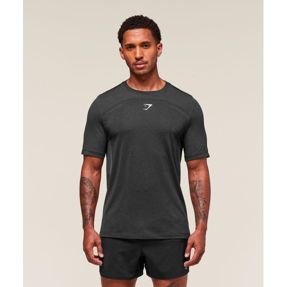 Gymshark LighTweighT Seamless T shirT Black silhoueTTe Grey A2c7m Bbmw