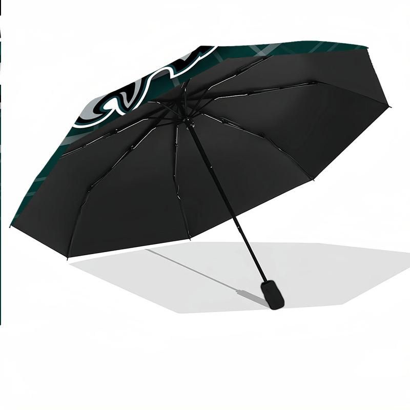 Philadelphia Eagles Print Auto 8?Ribs Folding Umbrella Wind Resistant Lightweight Automatic Umbrella For Daily Travel