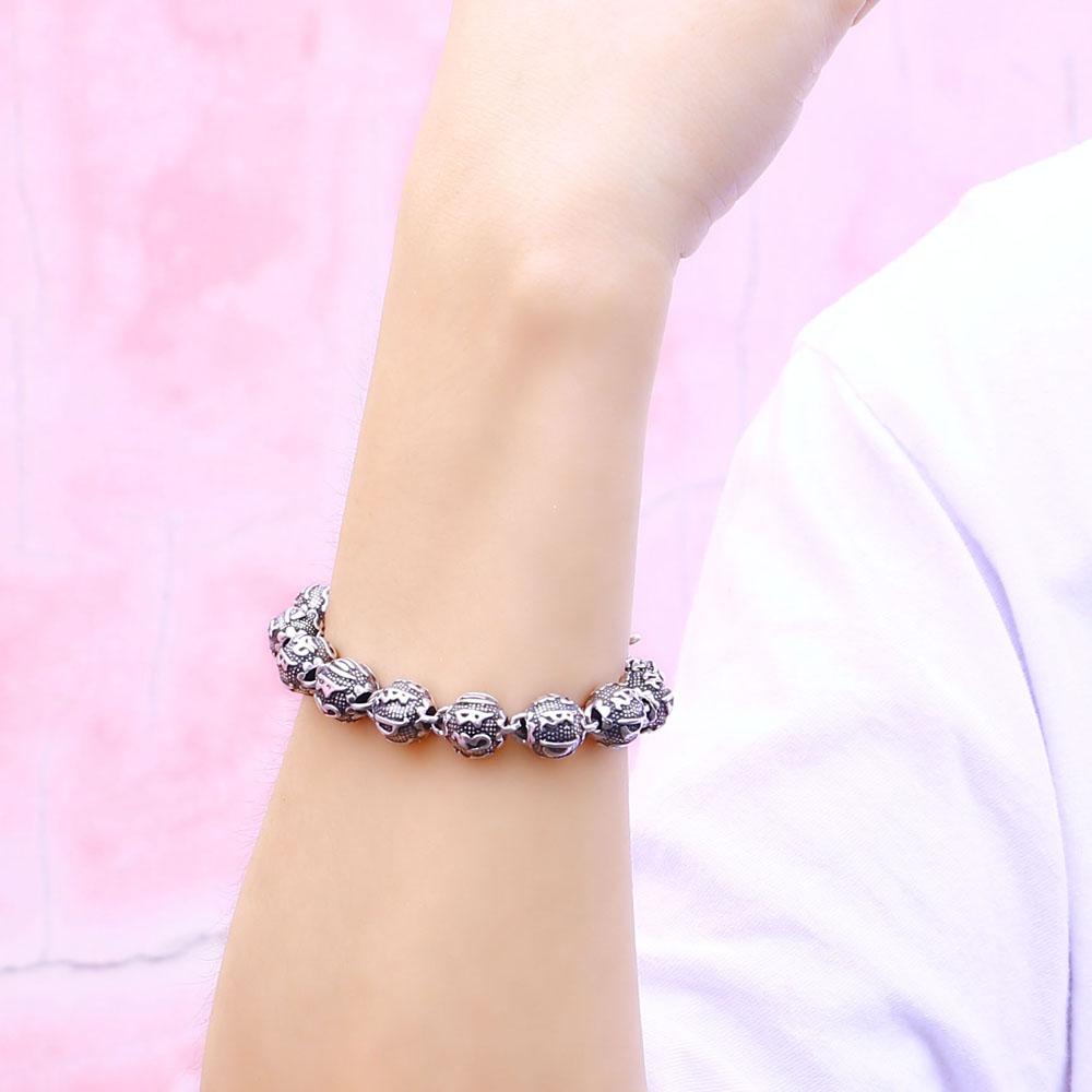 Joyería de marca, pulsera de 100% Plata de Ley 925 a la moda para hombres, brazalete Vintage Punk tailandés con dragón plateado, brazalete de 11MM para regalo