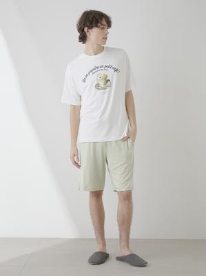 GELATO PIQUE [Men] Rayon Cappuccino Bear One-Point T-Shirt Phct251942