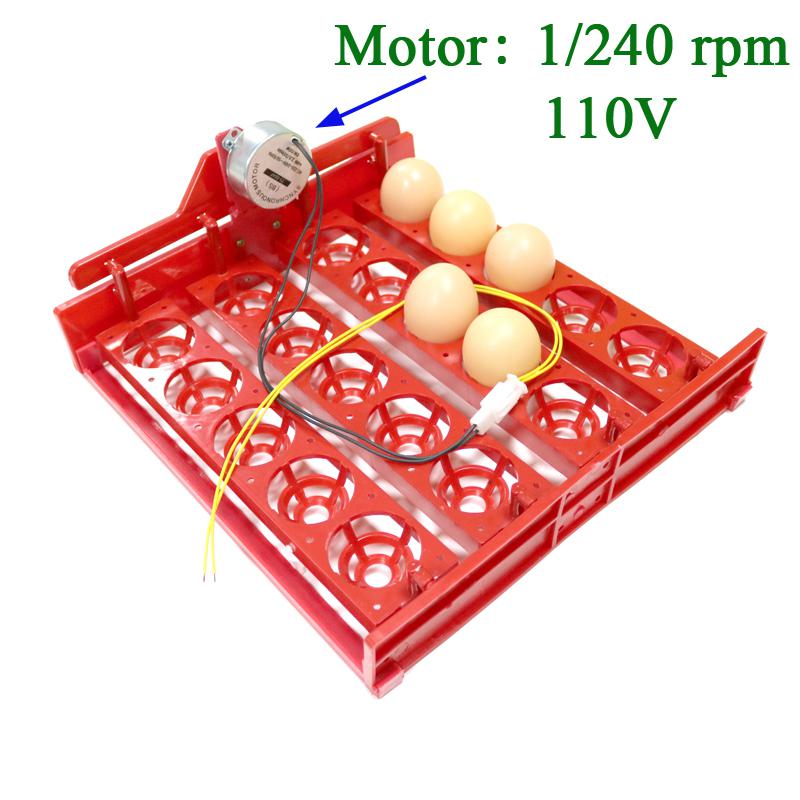 20 Eggs Incubator Turn Eggs Tray 220V/110V/12V Motor Chicken Eggs Automatic Hatching DIY Incubator Accessories Equipment 1 Set