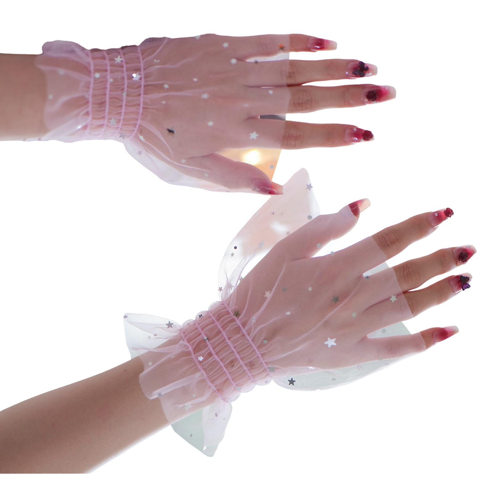 

Блестящие Звездные Блестки Нарукавники Манжеты На Руку Рукава Для Нейл-Мастеров Дышащая Сетка Фотография Аксессуар Для Рук розовый