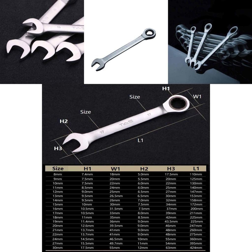 High-quality 8mm-32mm Wrench Repairment Ratchet Open Fixed Head Tool Spanner Set
