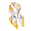 Korean Style Printed Silk Like Square Scarf For Women Sun Protection