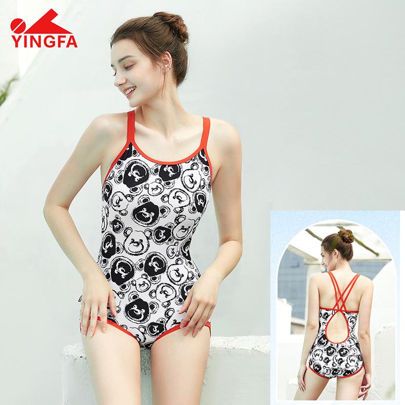 Yingfa Women s One-Piece Slimming Training Swimsuit with Chest Pads for Tummy Concealment M