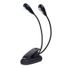 Clip On Music Stand Book Reading Mini Double Adjustable Arms Light LED Lamp (8 Beads)