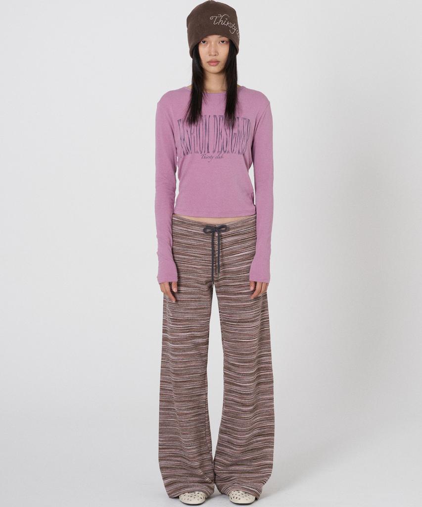 Tteolseutikeulleob Brownie Stripe Pants