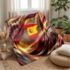 Spain Football Printed Flannel Blanket Skin Friendly Warm Decorative Throw for Indoor Couch Bed Daily Use