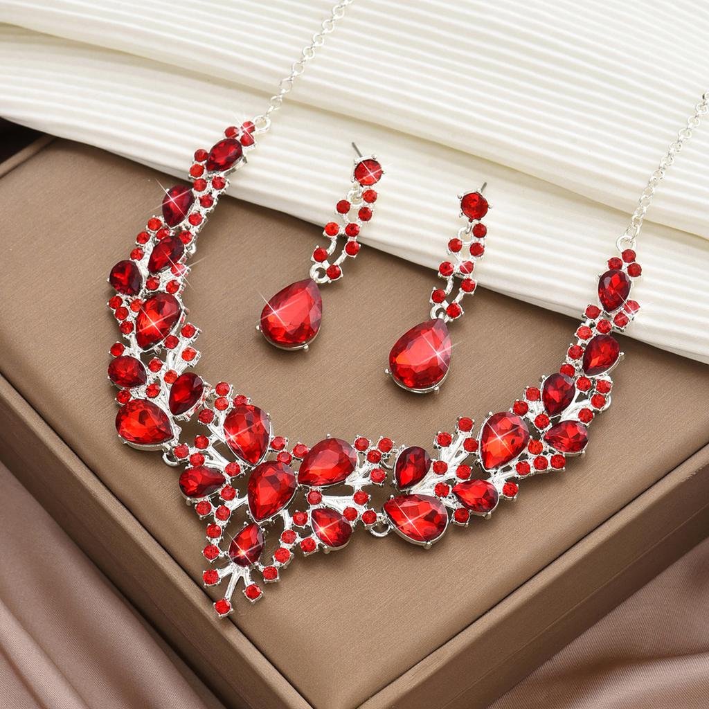 3ks Dámská Módní Lehká Luxusní Prémiová Kuželová Kapka Vody Květinový Náhrdelník Náušnice Zirkonová Sada Svatba Párty Festivalový Dárek