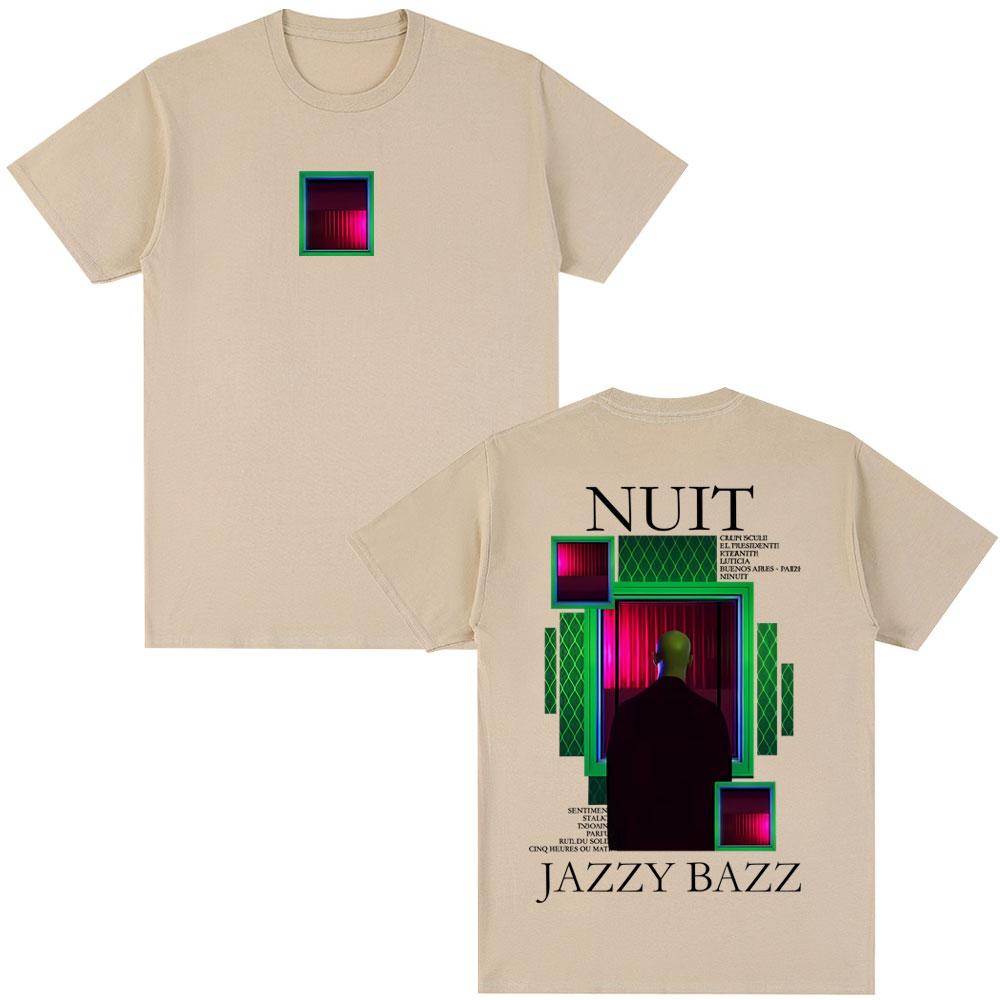 Rapper Jazzy Bazz Nuit Album Graphic Tshirt Unisex Women Hip Hop Fashion Pop Music Tshirts Male Casual Vintage Oversized T Shirts