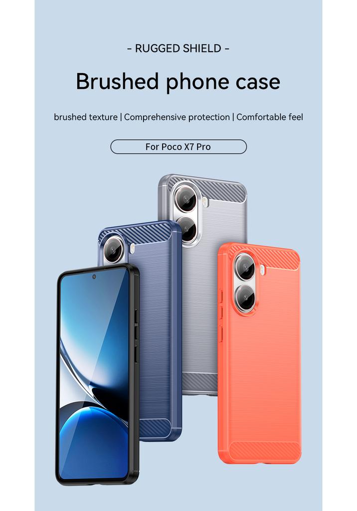 Business Luxury Ultra Thin Brushed Carbon Fiber Case For Xiaomi Poco X8 Pro Max X7 F8 Ultra F7 M8 M7 Shockproof Protection Cover