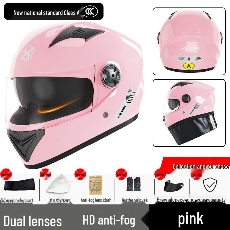 Certified Electric Motorcycle Helmet - Unisex Full Face, All-Season, Winter Warm, Safety Helmet