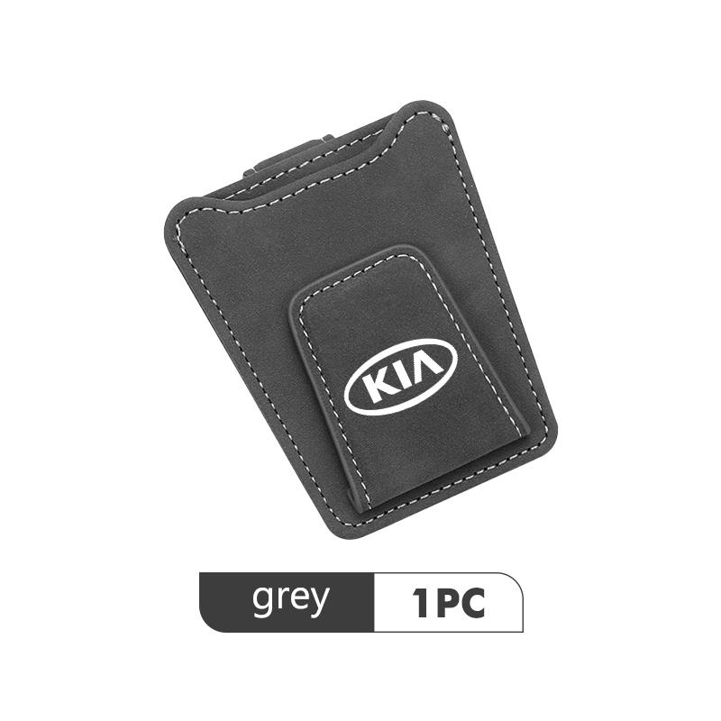 Suede Car Sun Visor Glasses Clip Sunglasses Card Storage Box Accessories For KIA Cerato Proceed Venga Stonic Picanto Sorento