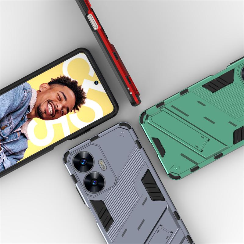 For Realme C55 Case Protective Phone Holder Case For Realme C55 Cover Invisible Bracket TPU Armor Realme C55 Case