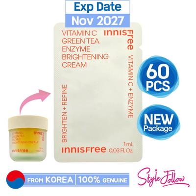 60pcs/60ml_Vitamin C Green Tea Enzyme Brightening Cream 1ml (Sample Sachet)