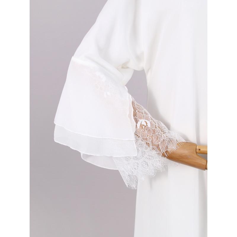 Damen Abaya Schal Spitze Ärmel Offener Cardigan Kleid Eid Muslimische Party Jalabiya Ramadan Abayas Marokko Kaftan Arabisches Langes Gewand