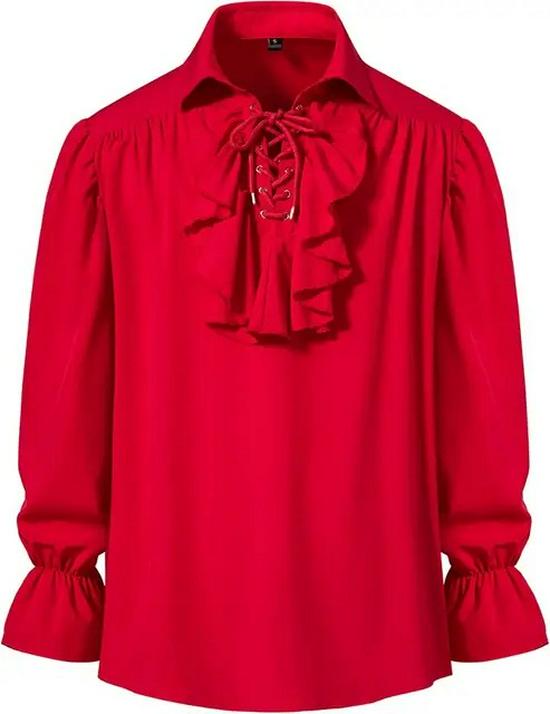 Camicia Pizzo Pirata Vittoriana Steampunk Retrò da Uomo
