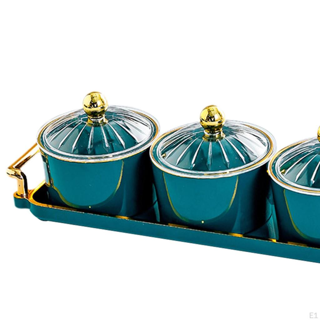 Cookie Jar and Dried Fruit Serving Plate Set for Snacks Treats at Holiday Gatherings