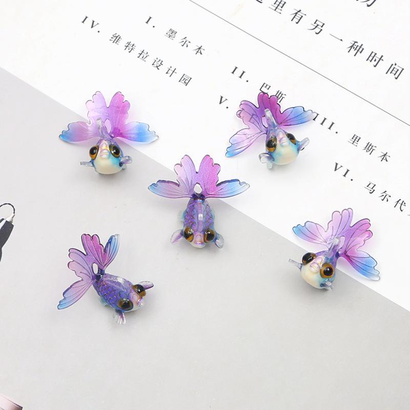 3D Strawberry Goldfish Resin Jewelry: Earrings, Pendants, Hairpins, Hair Clips, DIY Necklace & Bracelet Materials