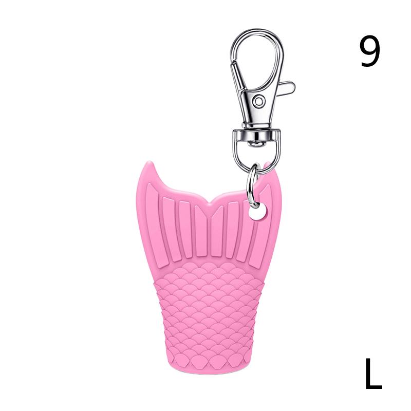 Fishtail Style Silicone Keychain Cap Lip Gloss Accessories Portable Durable Holder Keychain Compatible For Lipstick Storage Cap