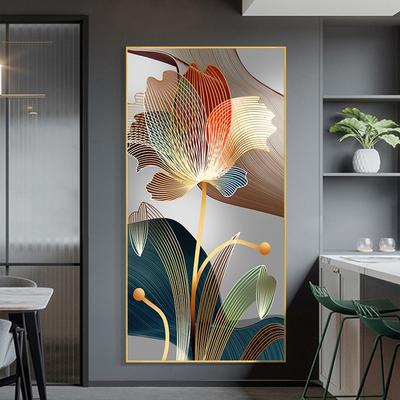 Pintura en lienzo de flores abstractas de estilo nórdico, carteles e impresiones modernos de líneas doradas de lujo, imagen artística de pared para decoración del hogar y galería