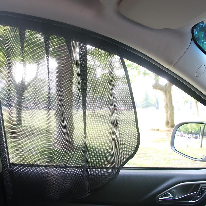 Magnetic Retractable Car Window Sun Shade Curtain - Heat Insulation Blackout for Small Cars